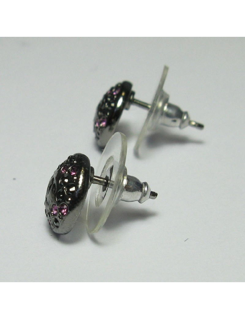 Bo Chanel rondes ruthéniumstrass rose