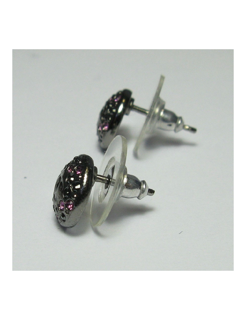 Bo Chanel rondes ruthéniumstrass rose