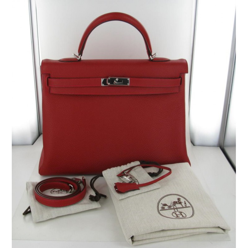 Hermes Birkin Bag 35 Rouge Casaque Clemence Gold Hardware