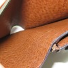 HERMES wallet in brown ostrich leather