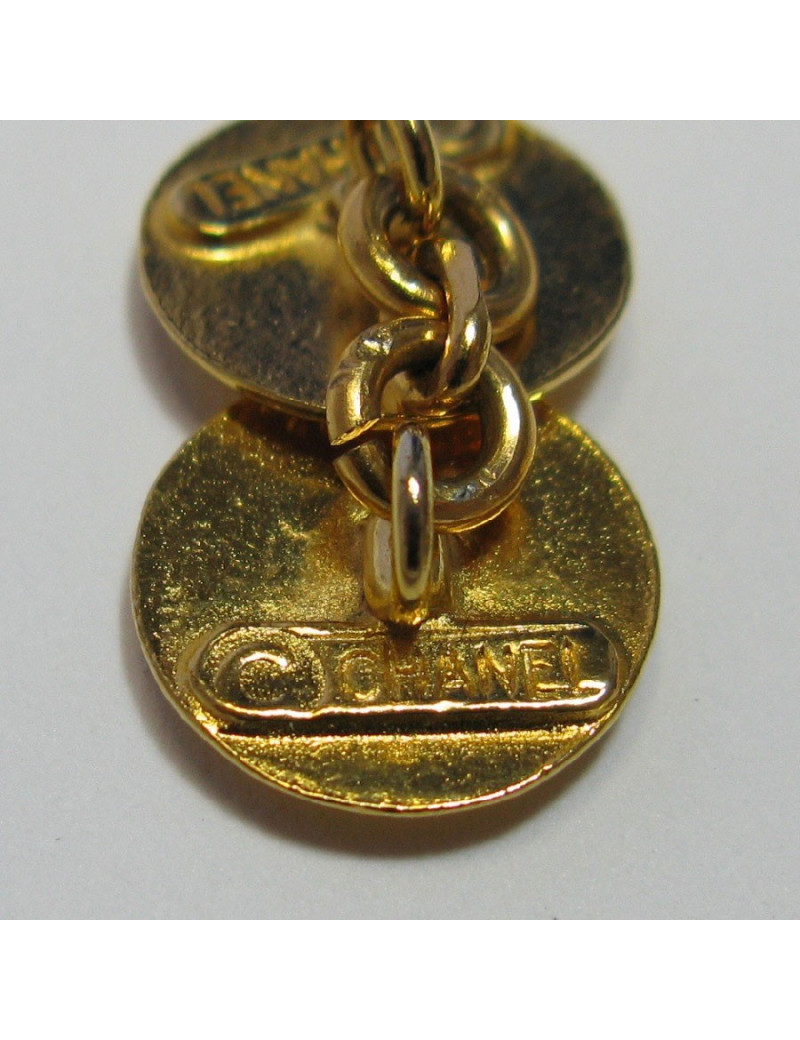 CHANEL vintage round cufflinks in gilded metal