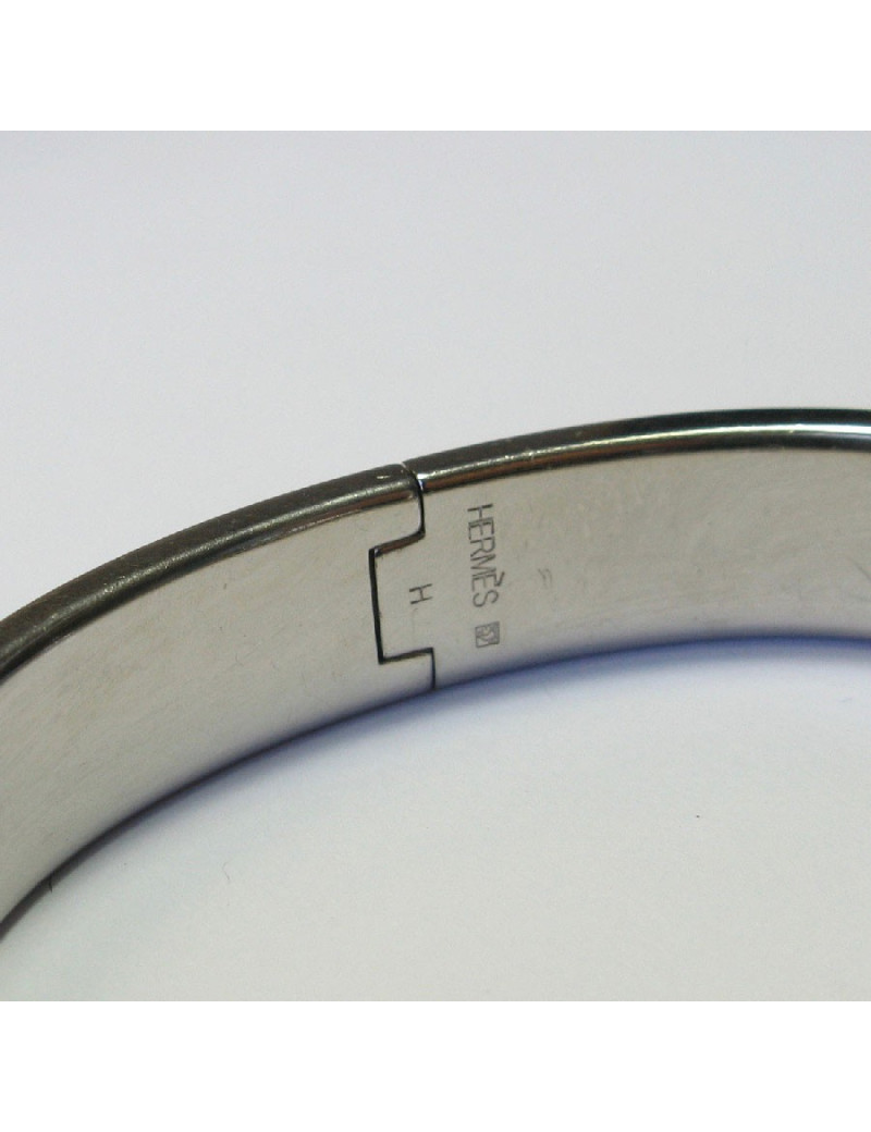 Bracelet Clic H  HERMES émaillé parme