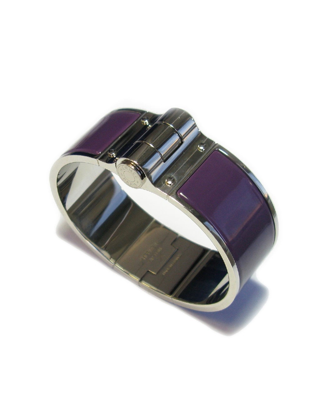 bracelet HERMES charnière large émail raisin