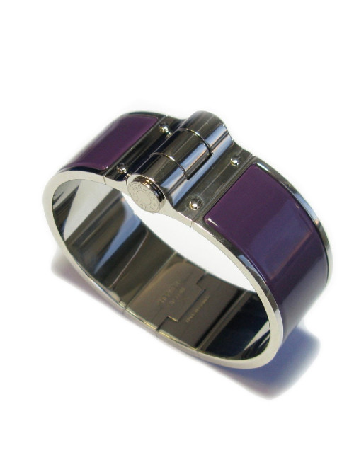 bracelet HERMES charnière large émail raisin