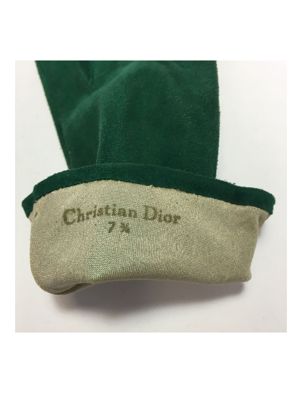 Gants CHRISTIAN DIOR suede verte