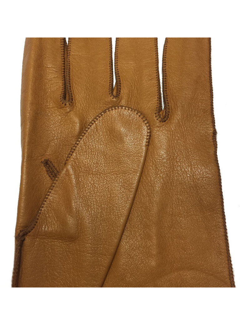 Gants CHRISTIAN DIOR bicolore cuir blanc et caramel