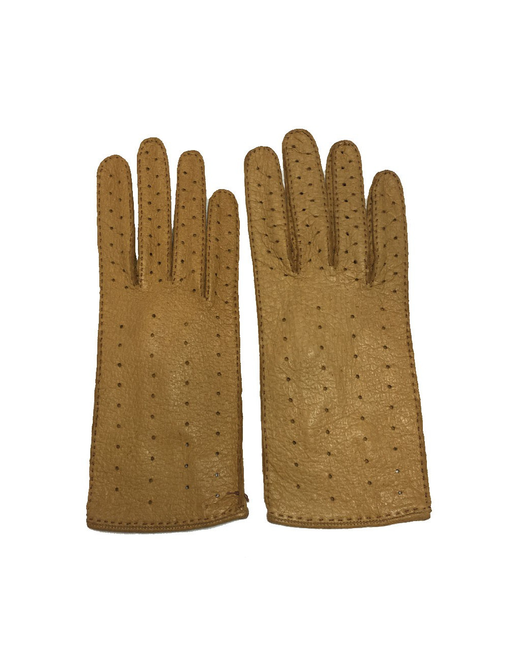 Gants CHRISTIAN DIOR T8 en pécari beige foncé