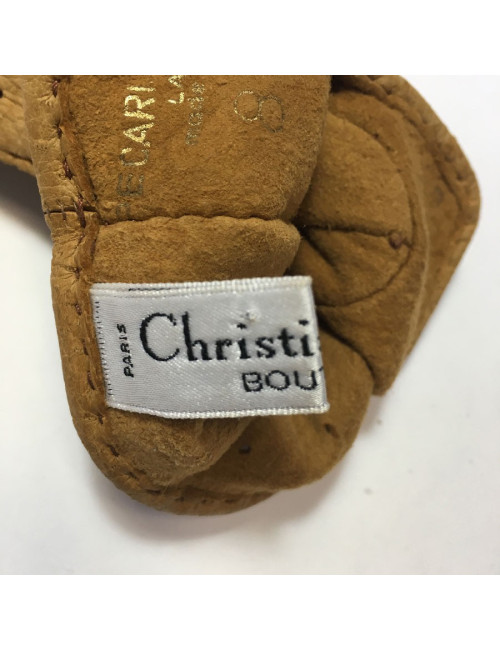 Gants CHRISTIAN DIOR T8 en pécari beige foncé