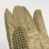 CHANEL gloves in beige kid leather and crochet size 7.5FR