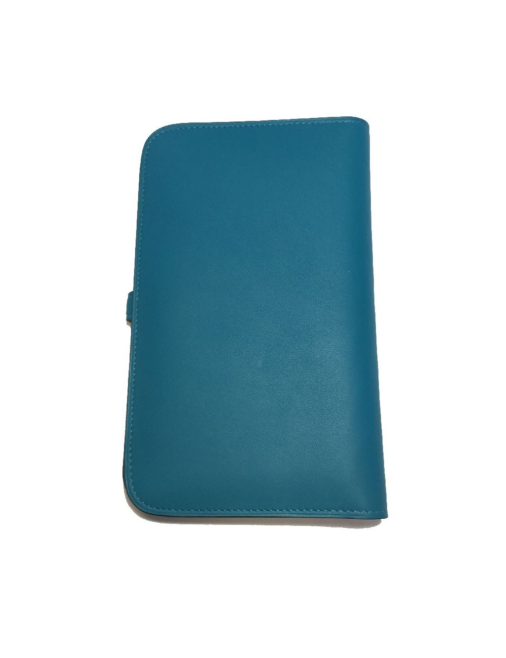Portefeuille Dogon Duo HERMES grand modèle en veau swift turquoise