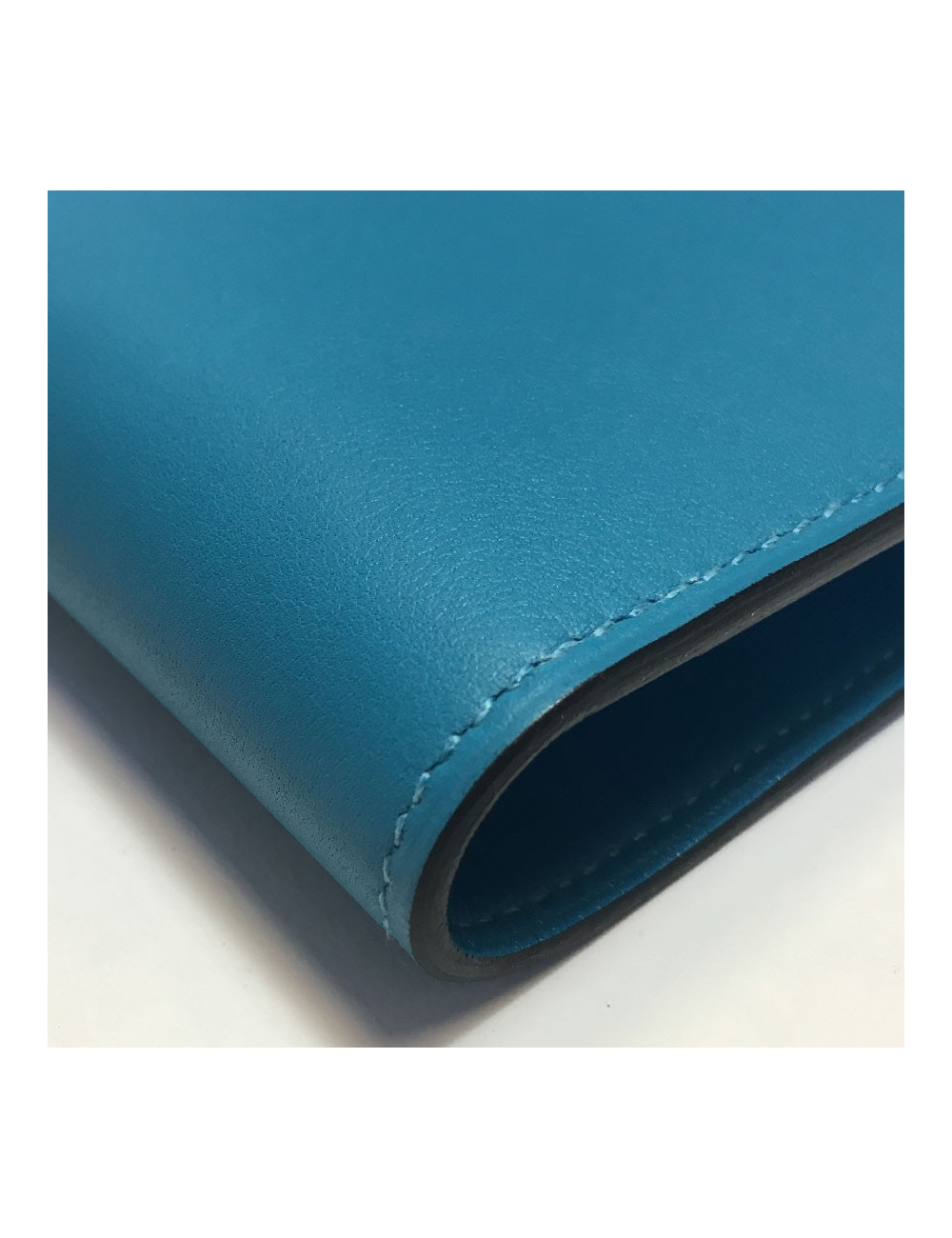 Portefeuille Dogon HERMES en veau swift turquoise