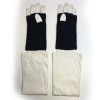 CHANEL long gloves in white leather and black cashmere size 7.5