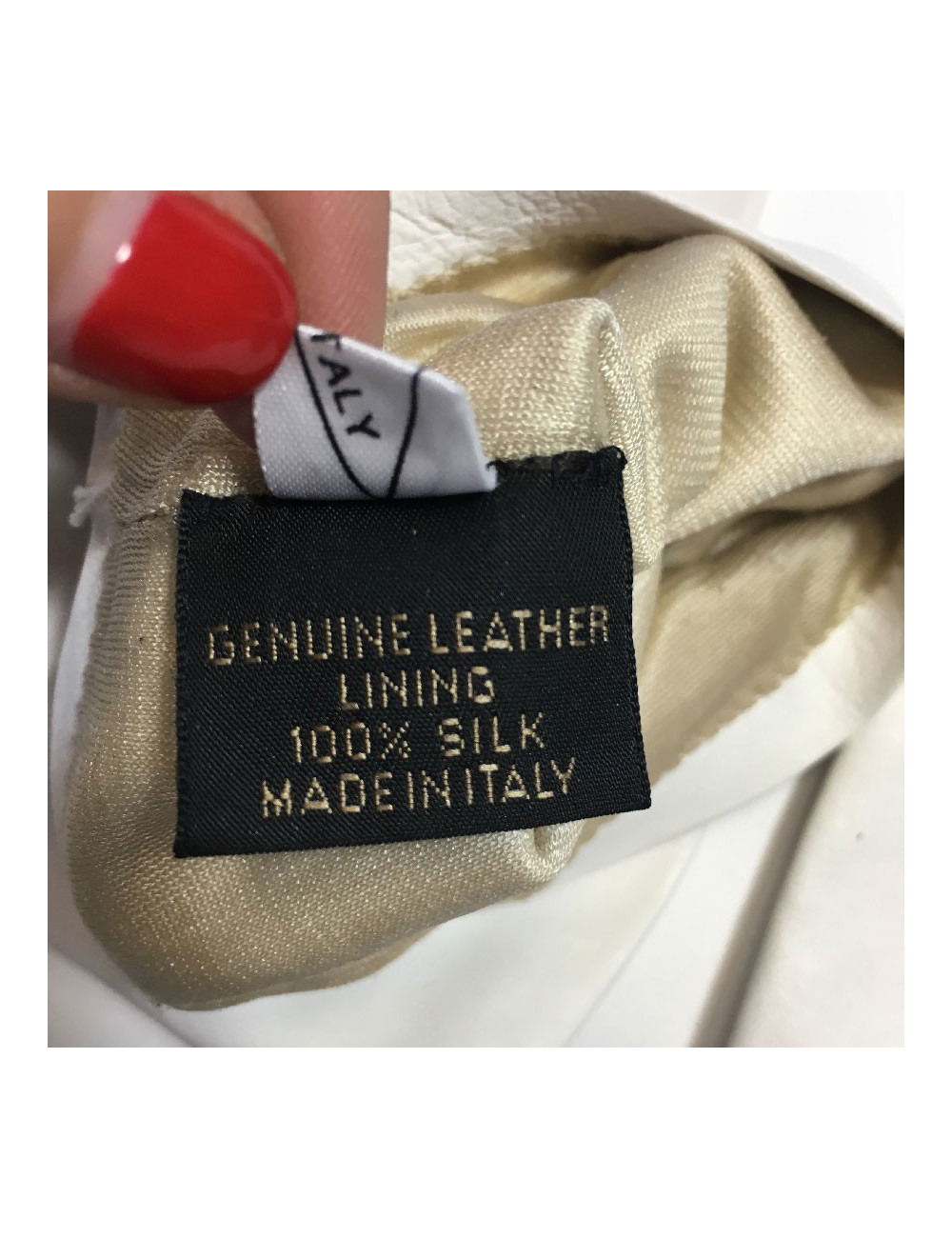 Gants longs cachemire et cuir blanc CHANEL T7,5