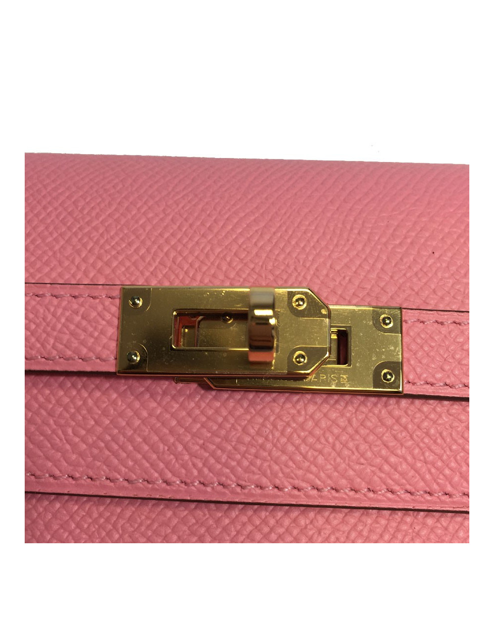 HERMES Kelly Wallet in confetti pink leather