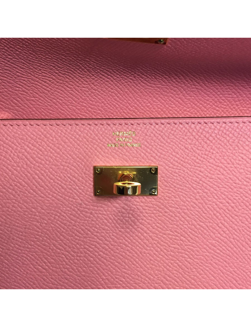 xxx Portefeuille Kelly HERMES en veau epsom rose confetti