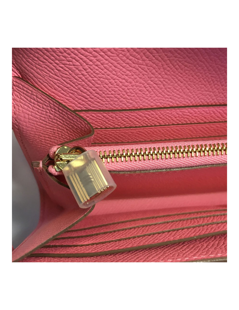 HERMES Kelly Wallet in confetti pink leather