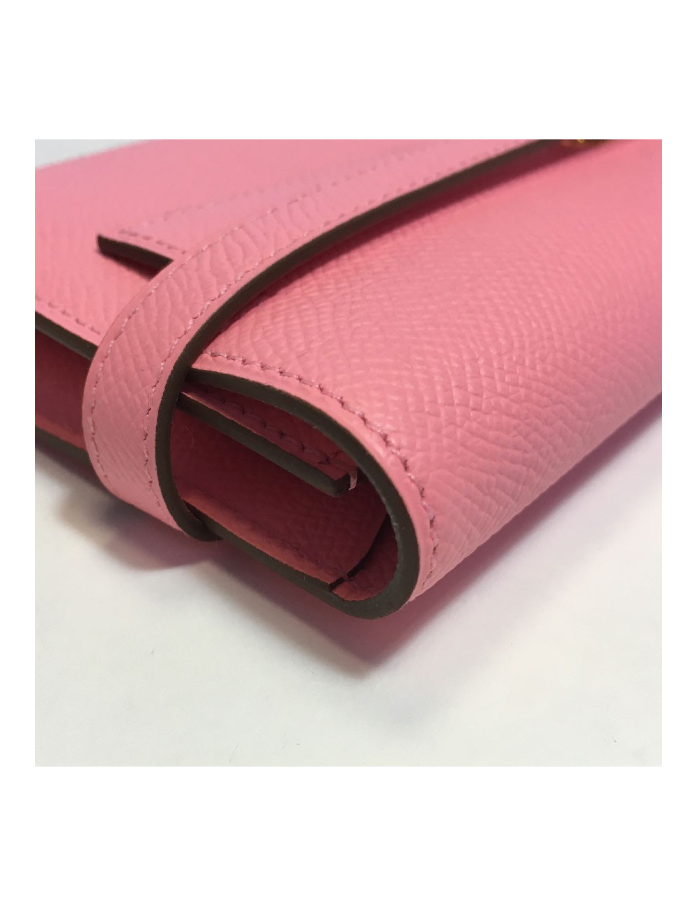 HERMES Kelly Wallet in confetti pink leather