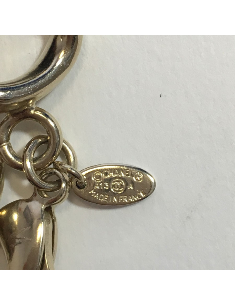 Sautoir CHANEL "Paris-Edimbourg" en tweed rouge