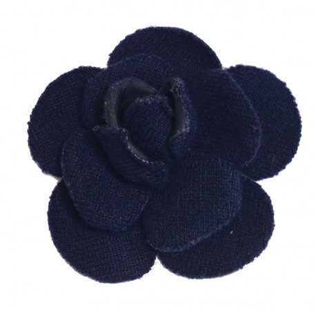 CHANEL camellia brooch in dark blue VALOIS VINTAGE PARIS