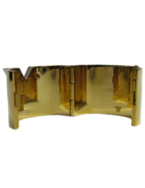 LOUIS VUITTON 'Essential V' Cuff Bracelet in golden brass