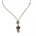 CHANEL pendant necklace in gilded metal and molten glass