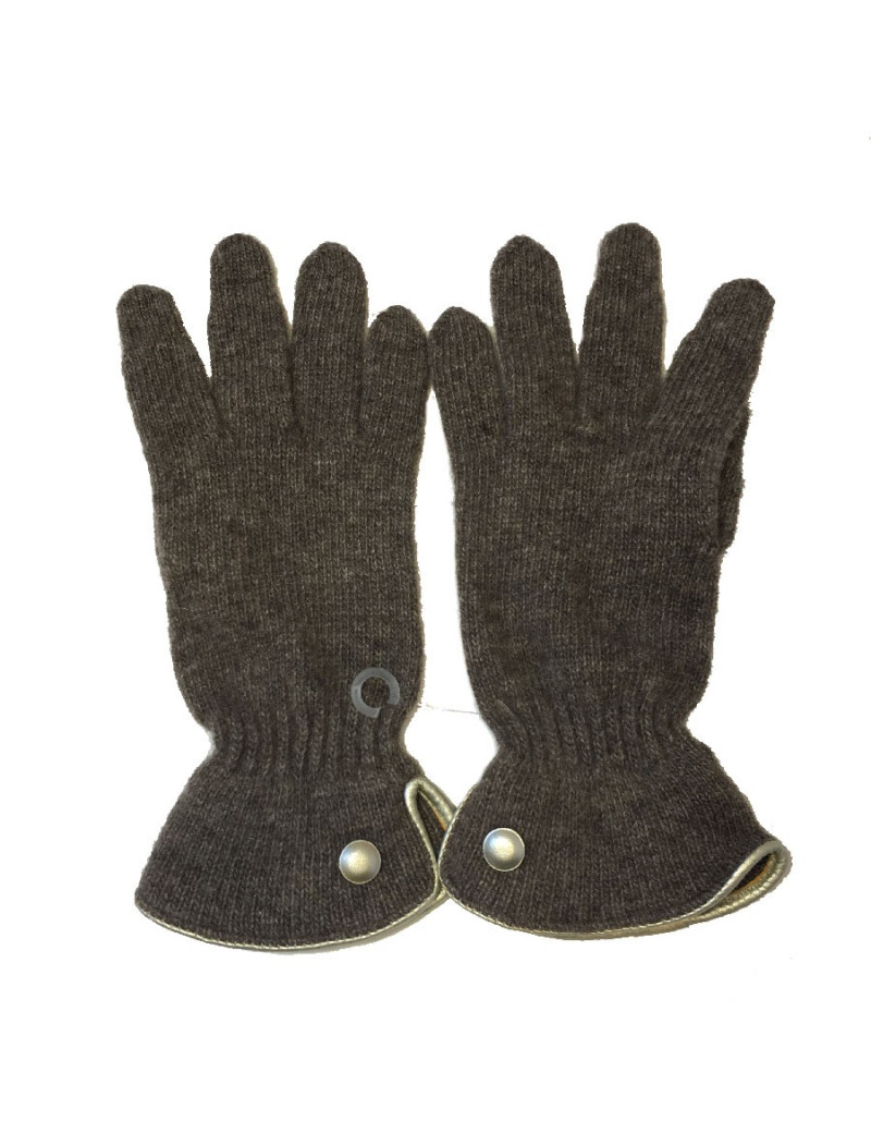 Gants MURIEL marron cuir doré
