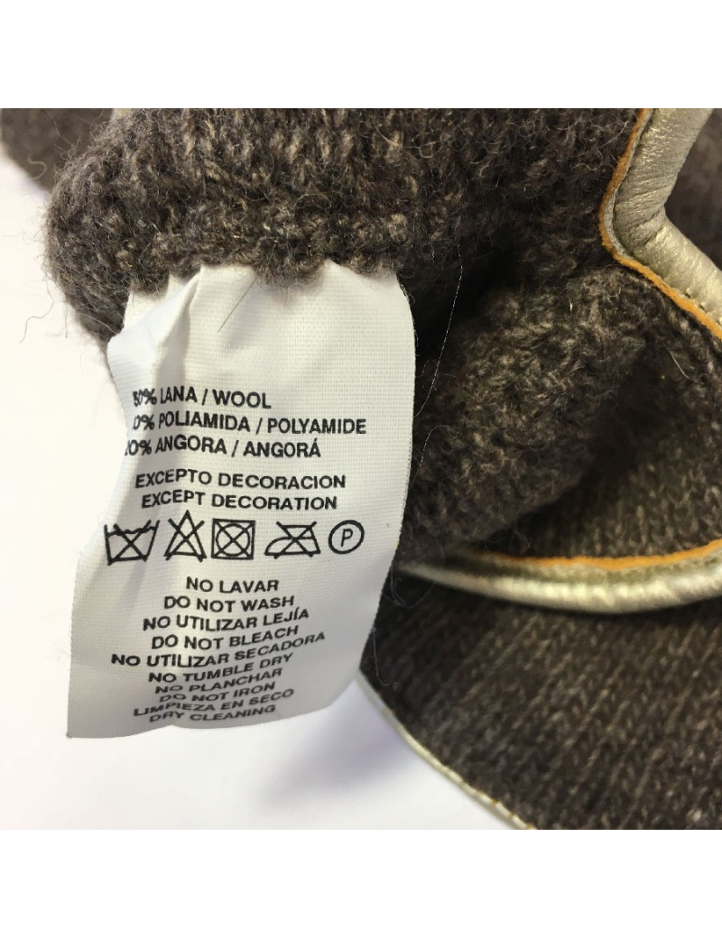 Gants MURIEL marron cuir doré