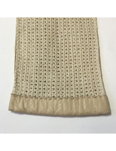 Gants NON SIGNES cuir et crochet crème T7,5 2