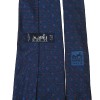 HERMES tie in dark blue printed silk