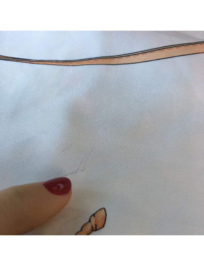 Carré CELINE soie marron et blanche