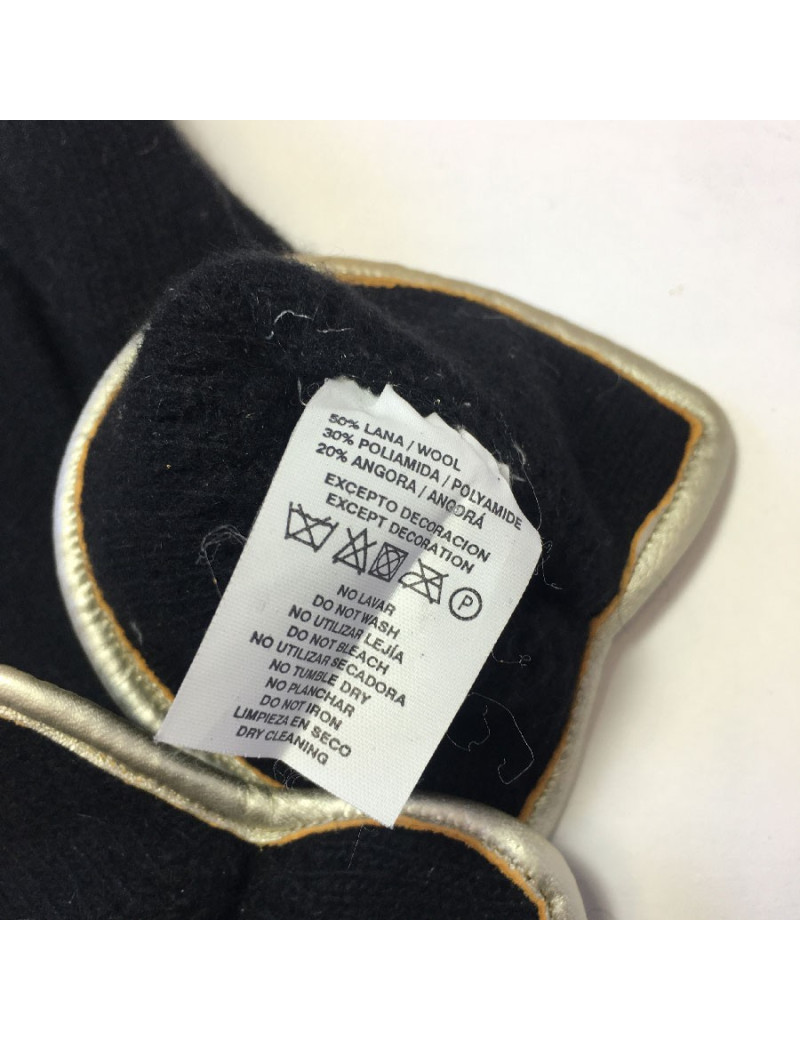 Gants MURIEL noir et cuir doré