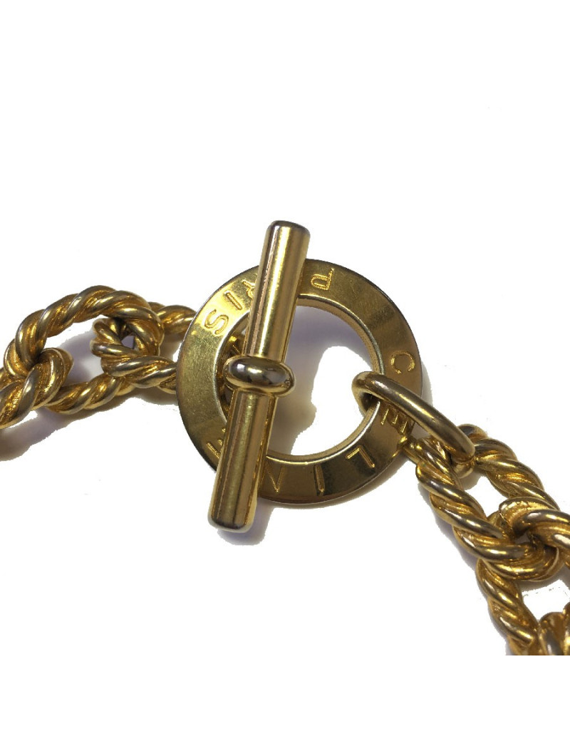 CELINE vintage chain necklace in gilded metal