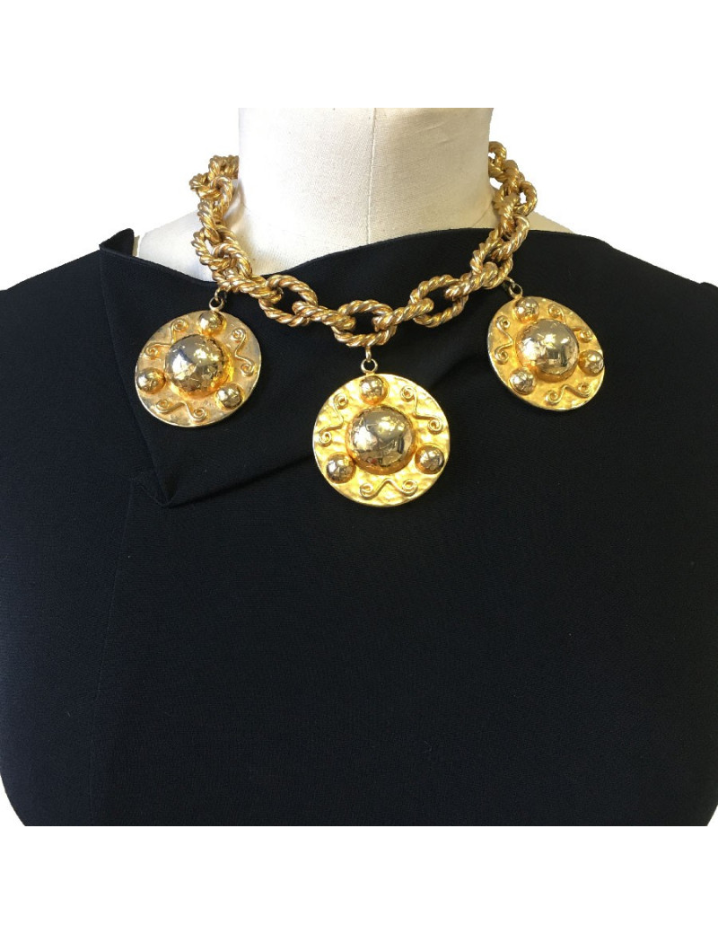 CELINE vintage chain necklace in gilded metal