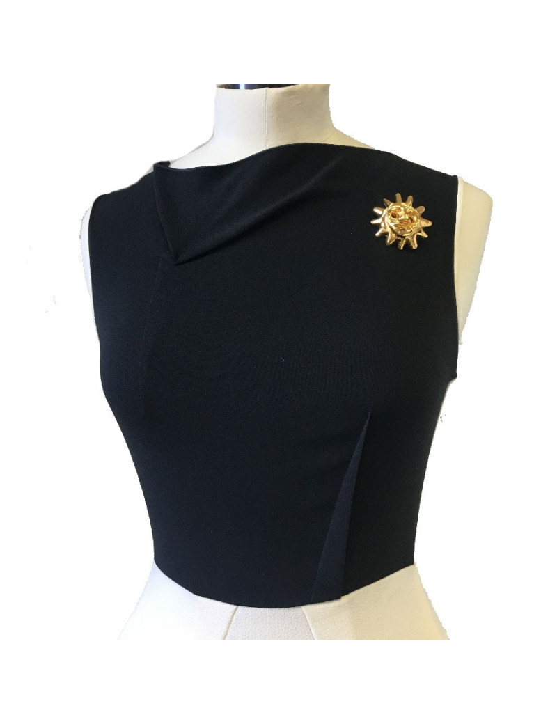 Broche CHRISTIAN LACROIX soleil vintage en résine dorée