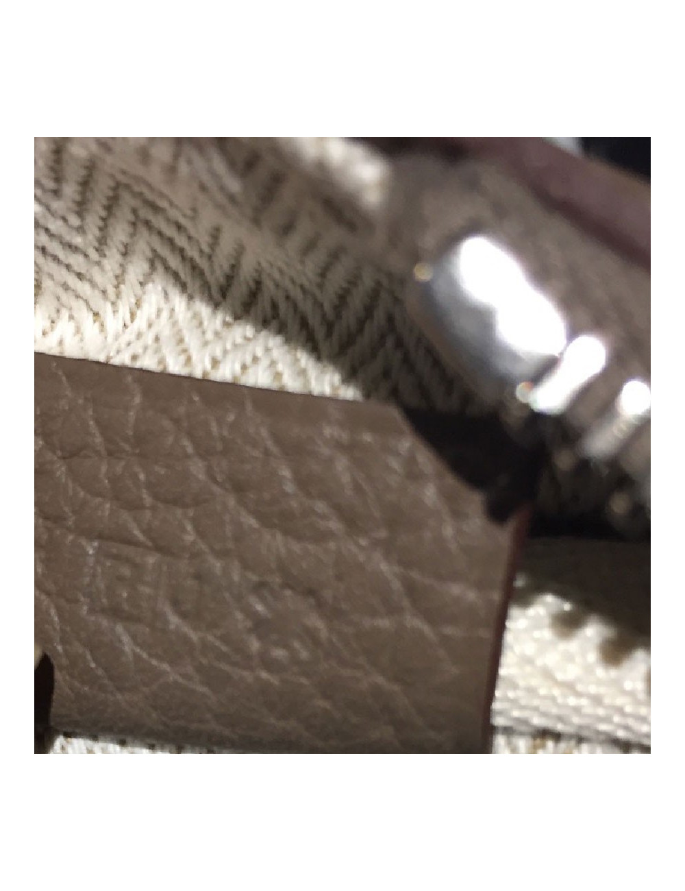 HERMES Victoria bag in étoupe clemence taurillon leather