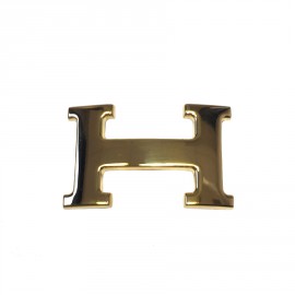 HERMÈS H buckle belt in gilt metal 32 mm