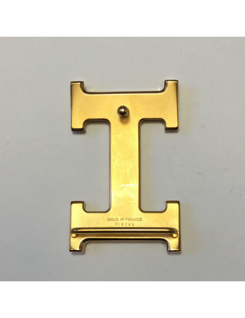 HERMÈS H buckle belt in gilt metal 32 mm