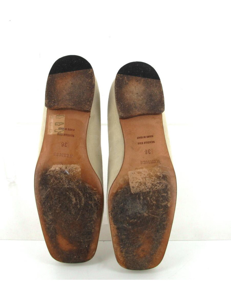 Ballerines HERMES T36 daim beige