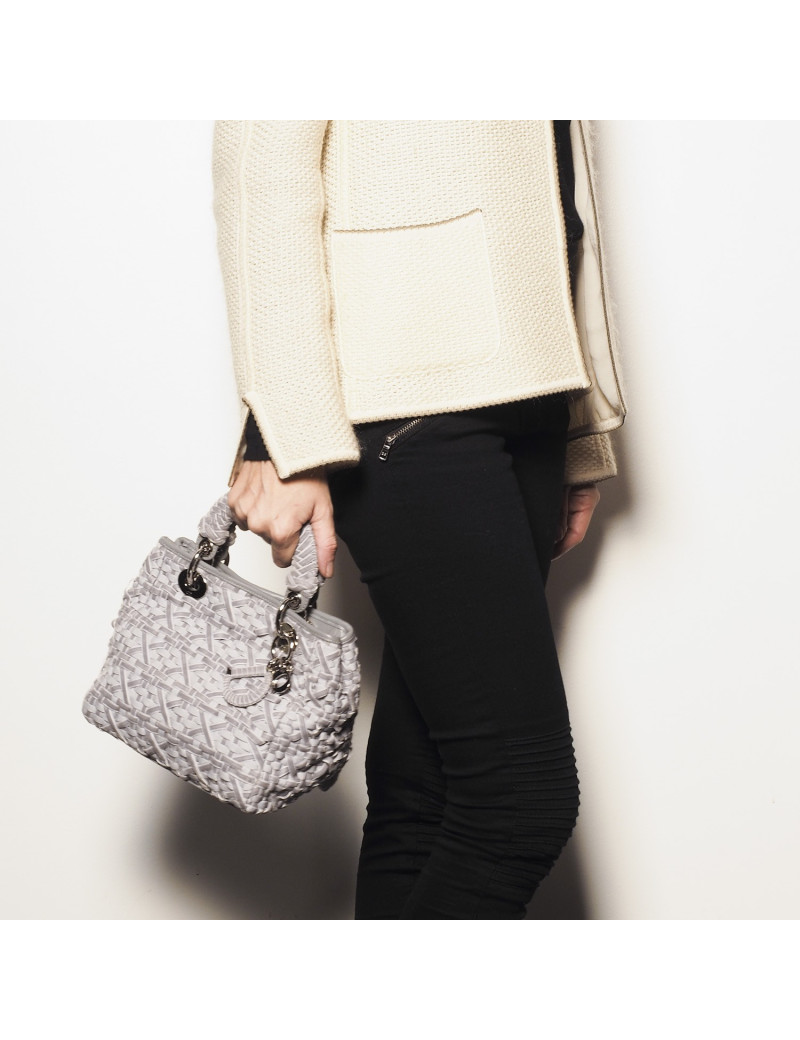 Sac CHRISTIAN DIOR Lady D gris