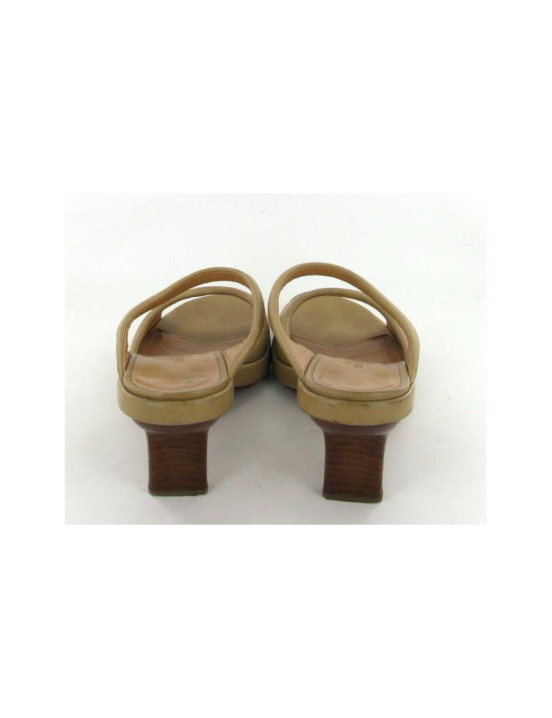 Mules T36.5 HERMES en cuir beige