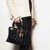 CHRISTIAN DIOR 'Lady Dior' Vintage handbag in black patent leather