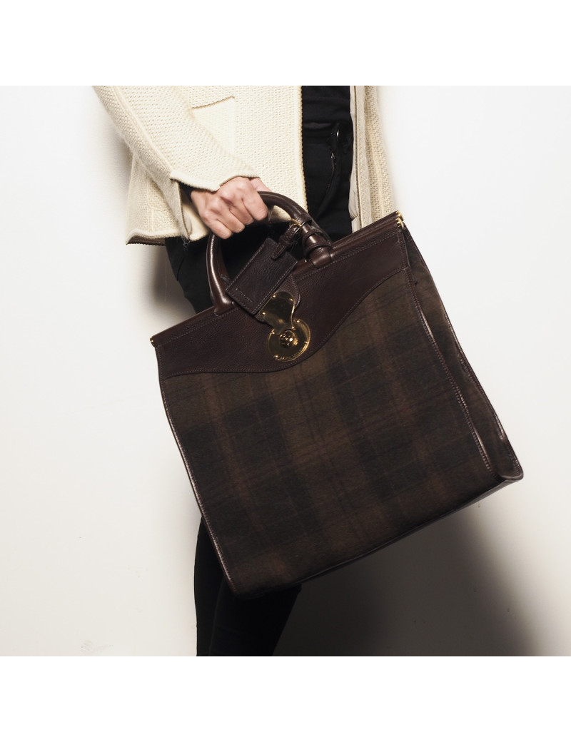 RALPH LAUREN tartan wool bag
