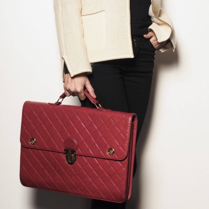HERMES Kelly 28 handbag in red box leather - VALOIS VINTAGE PARIS
