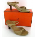 Mules HERMES T36.5 leather beige