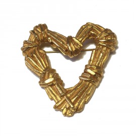 CHRISTIAN LACROIX vintage brooch in gilded metal