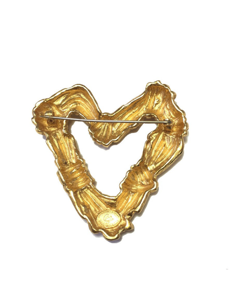 Broche CHRISTIAN LACROIX coeur en métal doré