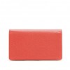 CHANEL card holder in coral grained leather