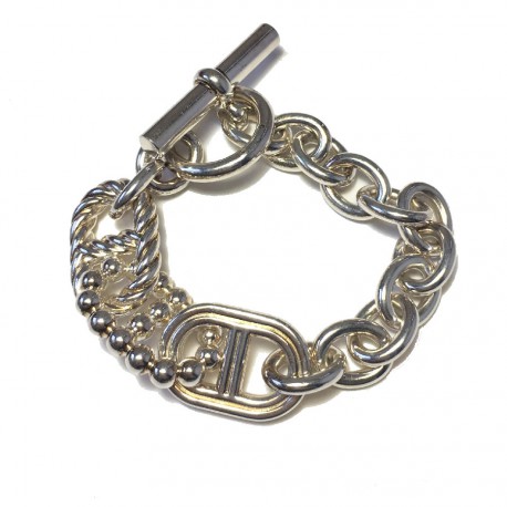 HERMES Parade chain bracelet in sterling silver