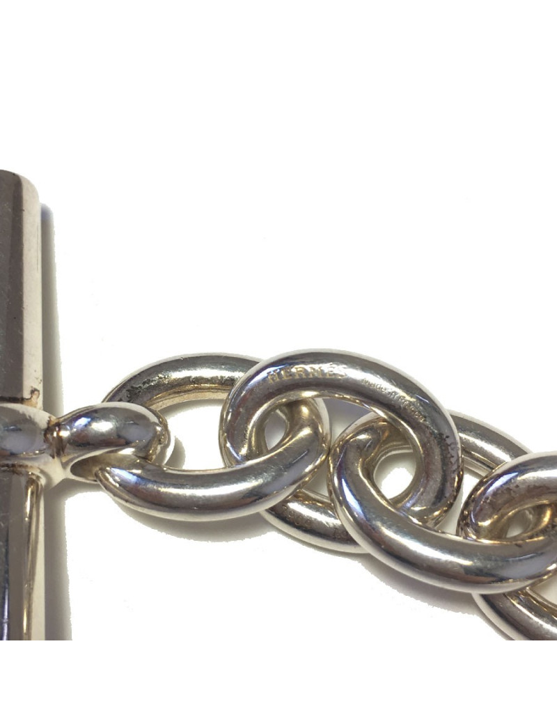 xxx Bracelet HERMES Parade Large en argent massif 