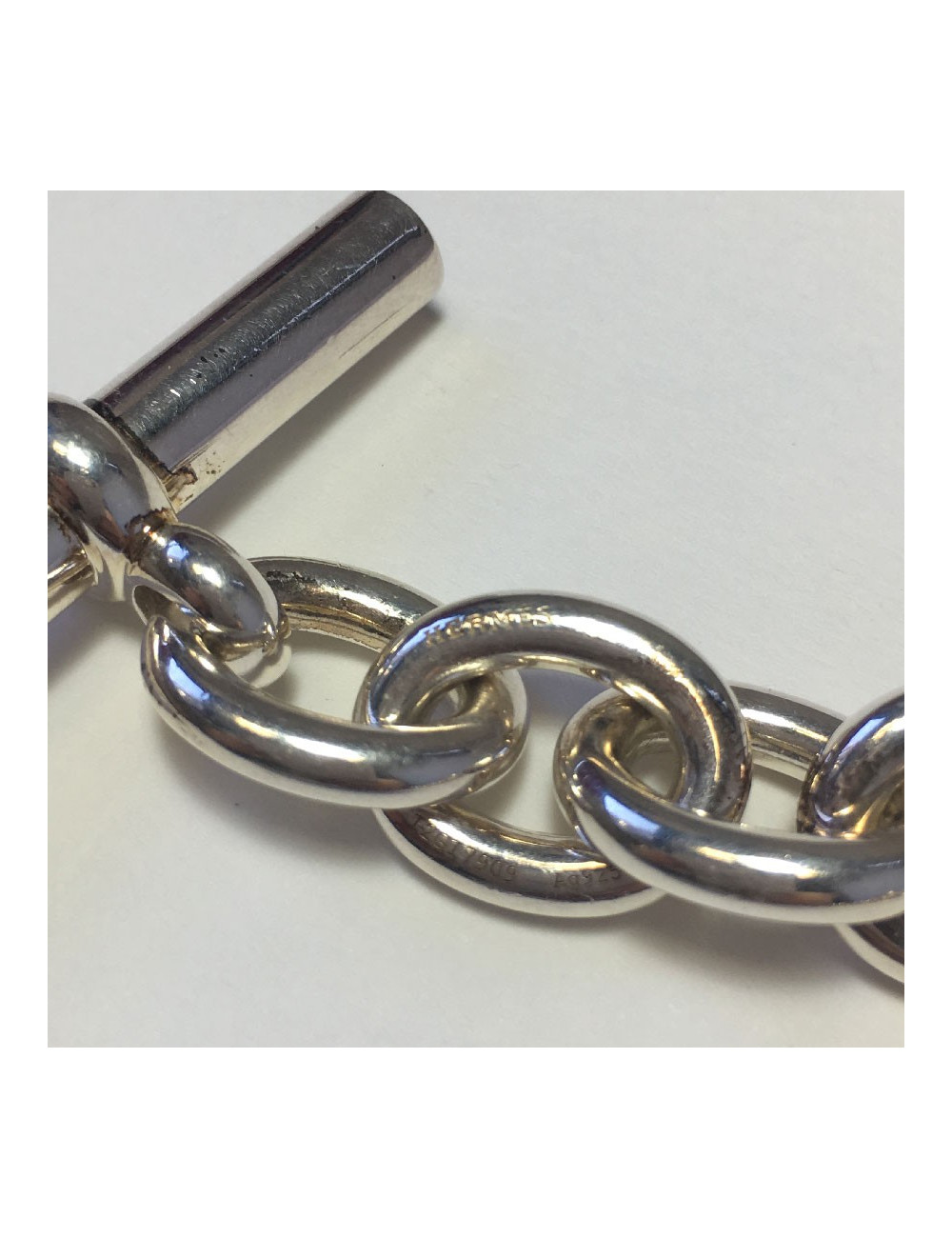 xxx Bracelet HERMES Parade Large en argent massif 